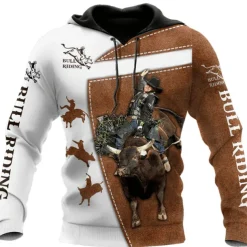 Men's Cow Graphic Prints Hoodie Hoodies Sweatshirt Streetwear Designer Long Sleeve Hooded Daily Sports Brown Print Spring & Summer Designer