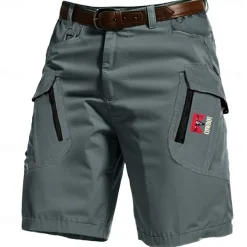 Men's Cow Letter Cargo Shorts Mid Waist Sports Fashion Streetwear Sports Outdoor Casual Daily Drawstring Side Pockets Elastic Waist Designer Clothing Apparel