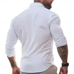 Men's Cow Letter Printed Western Shirt Button Up Shirt Shirt Jacket Long Sleeve Fashion Casual Outdoor Streetwear Spring Fall Turndown Collared Shirts Front Two Pockets White Pink Light Blue