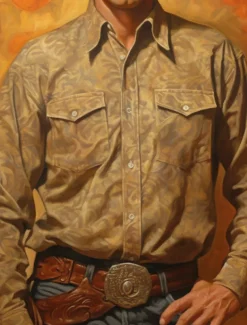 Men's Cowboy Western Shirt Button Up Shirt Cowboy Shirt Long Sleeve Vintage Western Style Daily Wear Spring Fall & Winter Turndown Collared Shirts 3D Print Front Pocket Yellow Blue Khaki