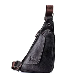 Men's Cowhide Leather Sling Bag - Vintage Crossbody Shoulder Bag for Travel, Outdoor, and Daily Use