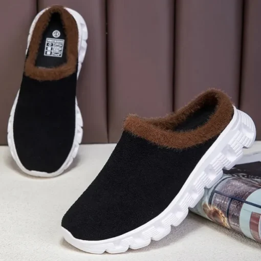 Men's Cozy Slip-On Winter Clogs with Plush Lining and Anti-Slip Sole - Comfortable Indoor and Outdoor Shoes for Cold Weather