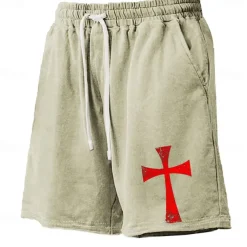 Men's Cross Board Shorts Swim Shorts Swim Trunks Mid Waist Hawaiian Casual Holiday Beach Drawstring with Mesh lining Elastic Waist Designer Clothing Apparel