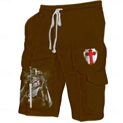 Men's Cross Halloween Costumes Shorts Mid Waist Vacation Fashion Streetwear Outdoor Casual Holiday Side Pockets Drawstring Designer Clothing Apparel