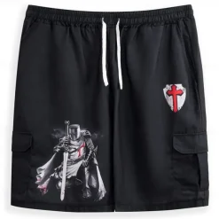 Men's Cross Halloween Costumes Shorts Mid Waist Vacation Fashion Streetwear Outdoor Casual Holiday Side Pockets Drawstring Designer Clothing Apparel