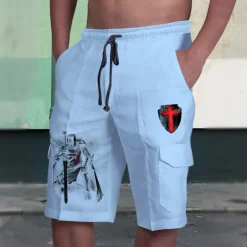 Men's Cross Halloween Costumes Shorts Mid Waist Vacation Fashion Streetwear Outdoor Casual Holiday Side Pockets Drawstring Designer Clothing Apparel