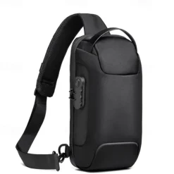 Men's Crossbody Bag Chest Bag Oxford Cloth Daily Large Capacity Durable Solid Color Black Army Green Camouflage