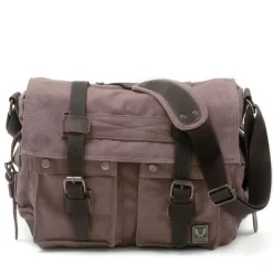 Men's Crossbody Bag Messenger Bag Crossbody Bag Canvas Cowhide Outdoor Going out Dark Gray ArmyGreen Charcoal black