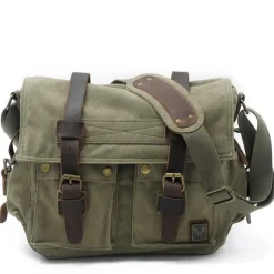 Men's Crossbody Bag Messenger Bag Crossbody Bag Canvas Cowhide Outdoor Going out Dark Gray ArmyGreen Charcoal black
