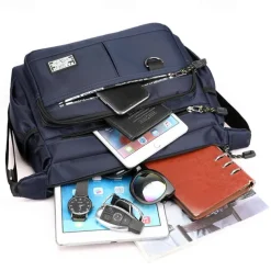Men's Crossbody Bag Shoulder Bag Messenger Bag Nylon Outdoor Daily Zipper Adjustable Large Capacity Waterproof Solid Color Letter Black Deep Blue Army Green