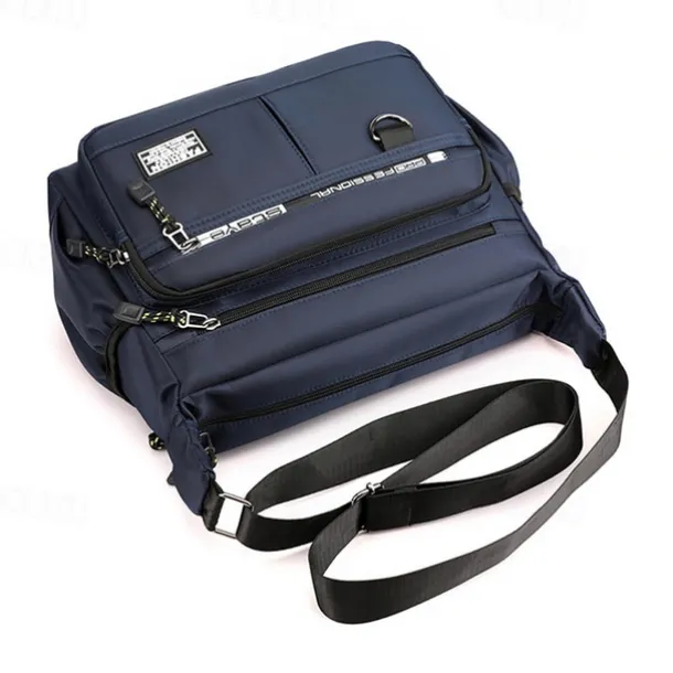 Men's Crossbody Bag Shoulder Bag Messenger Bag Nylon Outdoor Daily Zipper Adjustable Large Capacity Waterproof Solid Color Letter Black Deep Blue Army Green