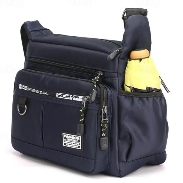 Men's Crossbody Bag Shoulder Bag Messenger Bag Nylon Outdoor Daily Zipper Adjustable Large Capacity Waterproof Solid Color Letter Black Deep Blue Army Green