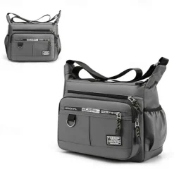 Men's Crossbody Bag Shoulder Bag Messenger Bag Nylon Outdoor Daily Zipper Adjustable Large Capacity Waterproof Solid Color Letter Black Deep Blue Army Green