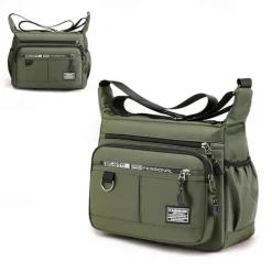 Men's Crossbody Bag Shoulder Bag Messenger Bag Nylon Outdoor Daily Zipper Adjustable Large Capacity Waterproof Solid Color Letter Black Deep Blue Army Green
