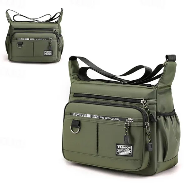 Men's Crossbody Bag Shoulder Bag Messenger Bag Nylon Outdoor Daily Zipper Adjustable Large Capacity Waterproof Solid Color Letter Black Deep Blue Army Green