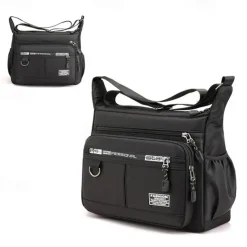 Men's Crossbody Bag Shoulder Bag Messenger Bag Nylon Outdoor Daily Zipper Adjustable Large Capacity Waterproof Solid Color Letter Black Deep Blue Army Green