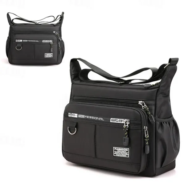 Men's Crossbody Bag Shoulder Bag Messenger Bag Nylon Outdoor Daily Zipper Adjustable Large Capacity Waterproof Solid Color Letter Black Deep Blue Army Green