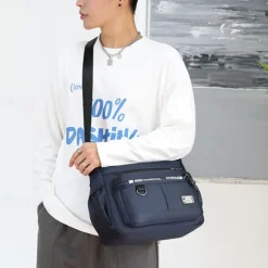 Men's Crossbody Bag Shoulder Bag Messenger Bag Nylon Outdoor Daily Zipper Adjustable Large Capacity Waterproof Solid Color Letter Black Deep Blue Army Green