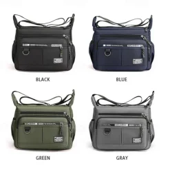 Men's Crossbody Bag Shoulder Bag Messenger Bag Nylon Outdoor Daily Zipper Adjustable Large Capacity Waterproof Solid Color Letter Black Deep Blue Army Green