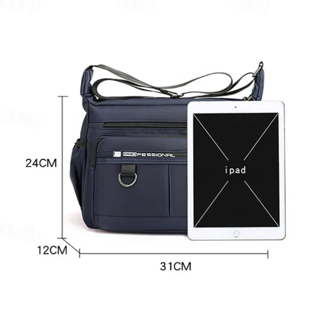 Men's Crossbody Bag Shoulder Bag Messenger Bag Nylon Outdoor Daily Zipper Adjustable Large Capacity Waterproof Solid Color Letter Black Deep Blue Army Green