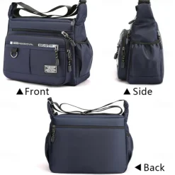 Men's Crossbody Bag Shoulder Bag Messenger Bag Nylon Outdoor Daily Zipper Adjustable Large Capacity Waterproof Solid Color Letter Black Deep Blue Army Green