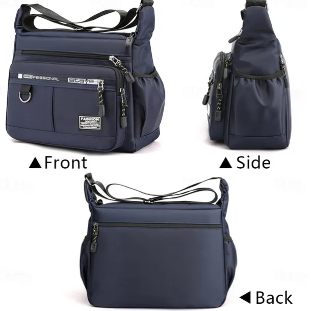 Men's Crossbody Bag Shoulder Bag Messenger Bag Nylon Outdoor Daily Zipper Adjustable Large Capacity Waterproof Solid Color Letter Black Deep Blue Army Green