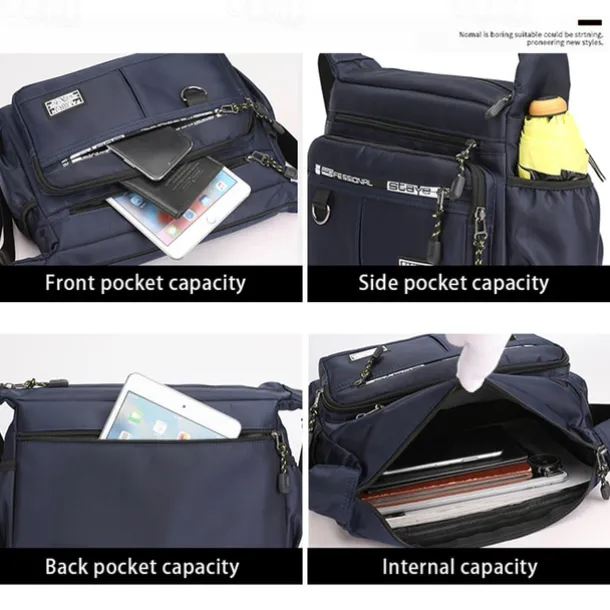 Men's Crossbody Bag Shoulder Bag Messenger Bag Nylon Outdoor Daily Zipper Adjustable Large Capacity Waterproof Solid Color Letter Black Deep Blue Army Green