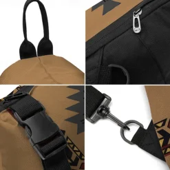 Men's Crossbody Bag Shoulder Bag Chest Bag Polyester Outdoor Daily Holiday Zipper Print Large Capacity Lightweight Multi Carry National Totem Earth Yellow Grey