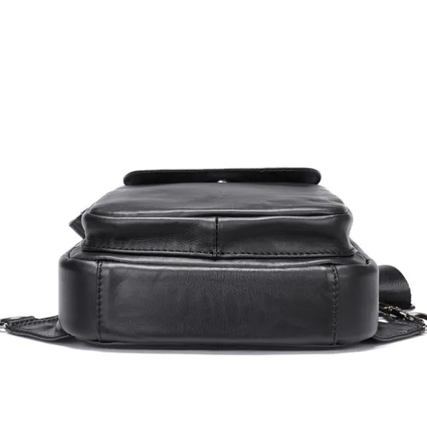 Men's Crossbody Bag Sling Shoulder Bag Chest Bag Crossbody Bag Nappa Leather Cowhide Daily Zipper Black