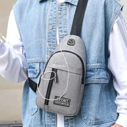 Men's Crossbody Sling Bag with USB Charging Port - Large Capacity, Multi-Pocket Back to School Shoulder Bag