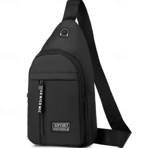 Men's Crossbody Sling Bag with USB Charging Port - Large Capacity, Multi-Pocket Back to School Shoulder Bag
