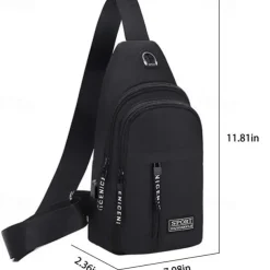 Men's Crossbody Sling Bag with USB Charging Port - Large Capacity, Multi-Pocket Back to School Shoulder Bag