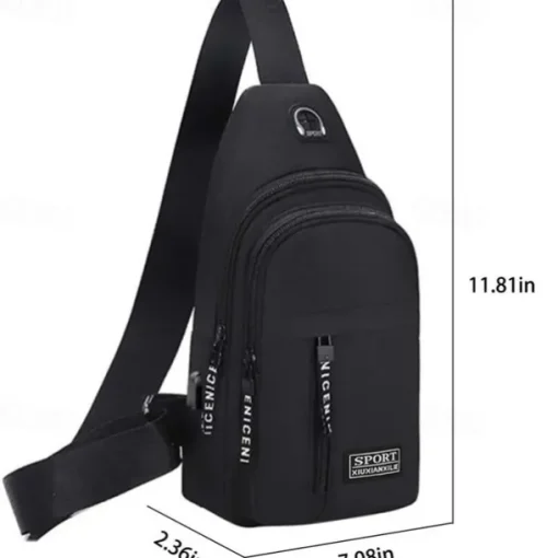 Men's Crossbody Sling Bag with USB Charging Port - Large Capacity, Multi-Pocket Back to School Shoulder Bag