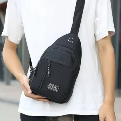 Men's Crossbody Sling Bag with USB Charging Port - Large Capacity, Multi-Pocket Back to School Shoulder Bag