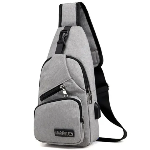 Men's Crossbody Sling Bag with USB Charging Port - Ideal for Travel, Hiking, and Daily Commutes