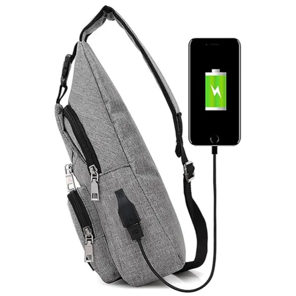 Men's Crossbody Sling Bag with USB Charging Port - Ideal for Travel, Hiking, and Daily Commutes