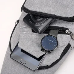 Men's Crossbody Sling Bag with USB Charging Port - Ideal for Travel, Hiking, and Daily Commutes