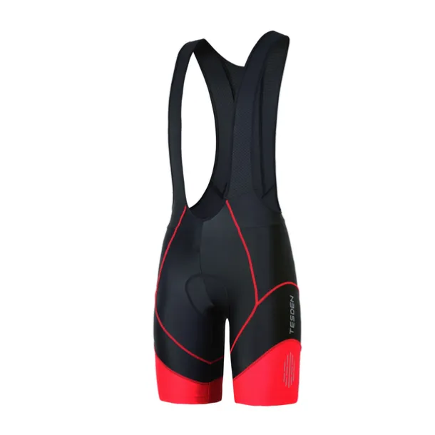 Men's Cycling Bib Shorts 3D Padded Shorts Bike Bib Shorts Padded Shorts / Chamois Semi-Form Fit Mountain Bike MTB Road Bike Cycling Sports Patchwork Cycling Quick Dry Non-Skid Elastic Black Red