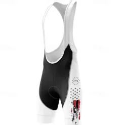 Men's Cycling Bib Shorts National Flag Bike Bib Shorts with 3 Rear Pockets Quick Dry High Elasticity Comfortable Breathable Sports Black Clothing Apparel