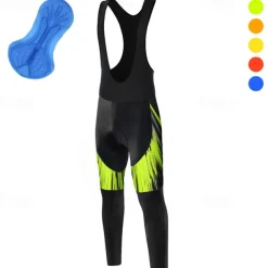 Men's Cycling Bib Tights Bike Bottoms Mountain Bike MTB Road Bike Cycling Sports Graphic 3D Pad Breathable Quick Dry Moisture Wicking Yellow Red Polyester Spandex Clothing Apparel Bike Wear