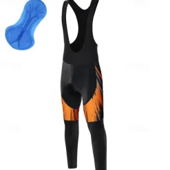 Men's Cycling Bib Tights Bike Bottoms Mountain Bike MTB Road Bike Cycling Sports Graphic 3D Pad Breathable Quick Dry Moisture Wicking Yellow Red Polyester Spandex Clothing Apparel Bike Wear