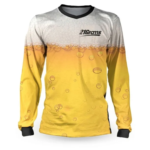 Men's Cycling Jersey Downhill Jersey Dirt Bike Jersey Solid Color Patchwork Patterned Long Sleeve Bike Jersey Top with 3 Rear Pockets Mountain Bike MTB Road Bike Cycling UV Resistant Quick Dry Back