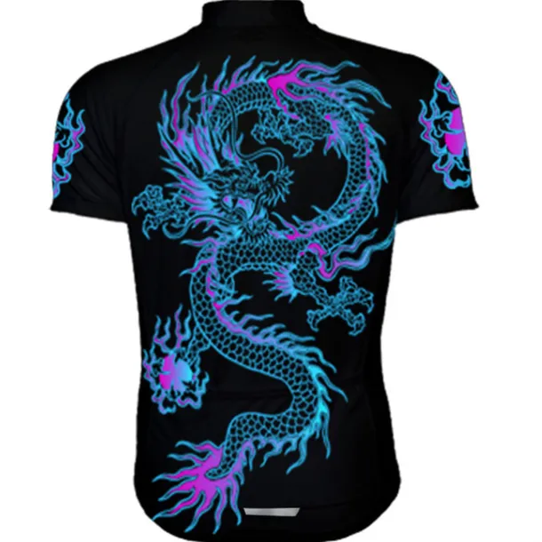 Men's Cycling Jersey Dragon Funny Short Sleeve Bike Jersey Top with 3 Rear Pockets Mountain Bike MTB Road Bike Cycling Quick Dry Reflective Strips Back Pocket Moisture Wicking Sports Black White Green