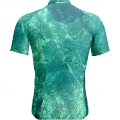 Men's Cycling Jersey Gradient Camo / Camouflage Short Sleeve Bike Tee Tshirt Jersey with 3 Rear Pockets Mountain Bike MTB Quick Dry Anatomic Design Wicking Breathable Sports Black Blue Green Clothing