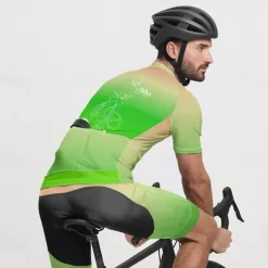 Men's Cycling Jersey Gradient Short Sleeve Bike Tee Tshirt Jersey with 3 Rear Pockets Mountain Bike MTB Quick Dry Anatomic Design Wicking Breathable Sports Blue Purple Green Clothing Apparel