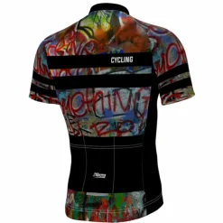 Men's Cycling Jersey Graffiti Funny Short Sleeve Bike Jersey Top with 3 Rear Pockets Mountain Bike MTB Road Bike Cycling Quick Dry Reflective Strips Back Pocket Moisture Wicking Sports Black Yellow
