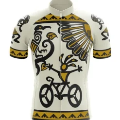 Men's Cycling Jersey Graphic Funny Short Sleeve Bike Jersey Top with 3 Rear Pockets Mountain Bike MTB Road Bike Cycling Quick Dry Reflective Strips Back Pocket Moisture Wicking Sports White Yellow Red