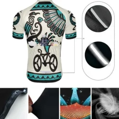 Men's Cycling Jersey Graphic Funny Short Sleeve Bike Jersey Top with 3 Rear Pockets Mountain Bike MTB Road Bike Cycling Quick Dry Reflective Strips Back Pocket Moisture Wicking Sports White Yellow Red