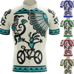 Men's Cycling Jersey Graphic Funny Short Sleeve Bike Jersey Top with 3 Rear Pockets Mountain Bike MTB Road Bike Cycling Quick Dry Reflective Strips Back Pocket Moisture Wicking Sports White Yellow Red