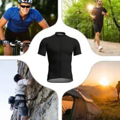 Men's Cycling Jersey Graphic Geometric Short Sleeve Bike Tee Tshirt Jersey Top with 3 Rear Pockets UV Resistant Quick Dry Front Zipper Reflective Strips Sports Blue Sky Blue Clothing Apparel